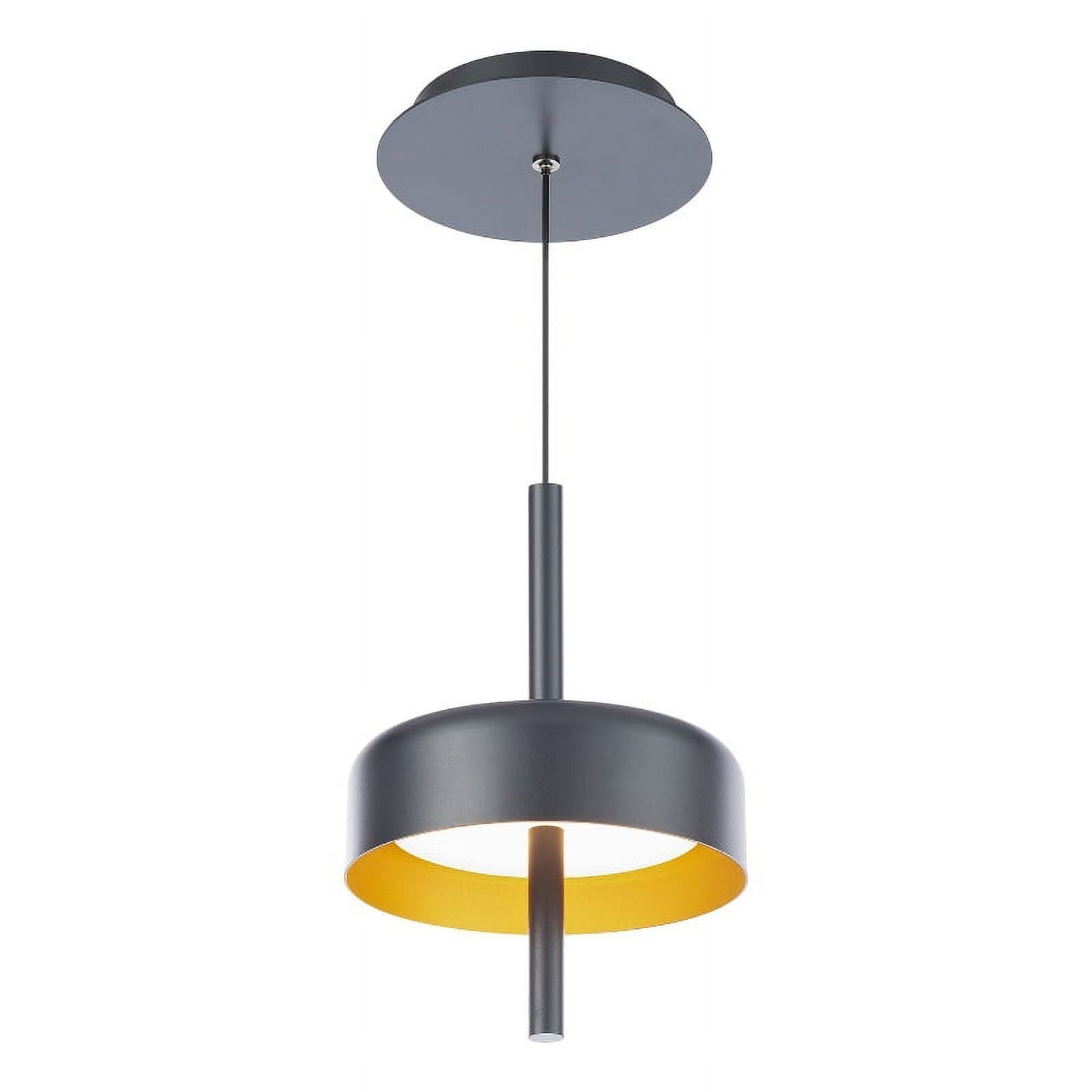 Pierce Black/Gold Mini LED Pendant with White Opaque Acrylic Shade