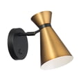 thumbnail image 1 of WAC Lighting Pin Up LED Adjustable Aluminum Task Light in Black/Aged Brass, 1 of 5