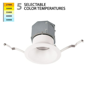 WAC Lighting Pop-in 4" Round 1-Light LED 5-CCT Recessed Kit in White