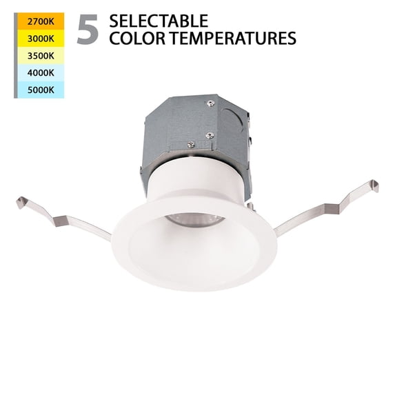 WAC Lighting Pop-in 4" Round 1-Light LED 5-CCT Recessed Kit in White
