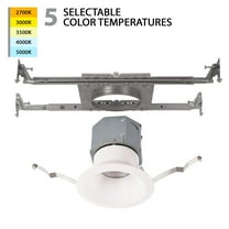 WAC Lighting Pop-in 4" Round LED 5-CCT New Construction Recessed Kit in White