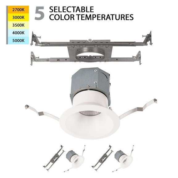 WAC Lighting Pop-in 4" Round New Construction Recessed Kit in White (Set of 2)