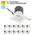 thumbnail image 1 of WAC Lighting Pop-in 4" Square LED 5-CCT Recessed Kit in White (Set of 12), 1 of 6