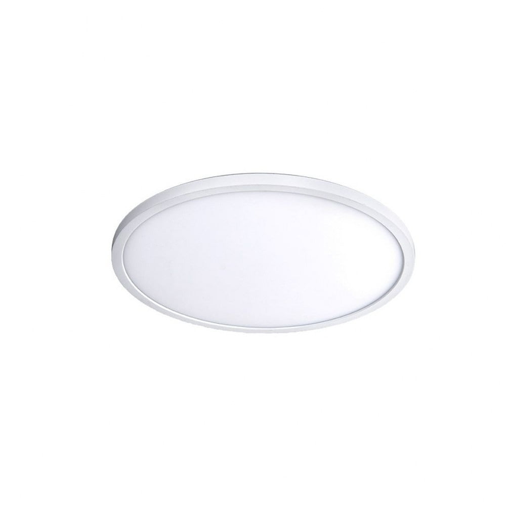 White Round 11" Glass LED Flush Mount Light