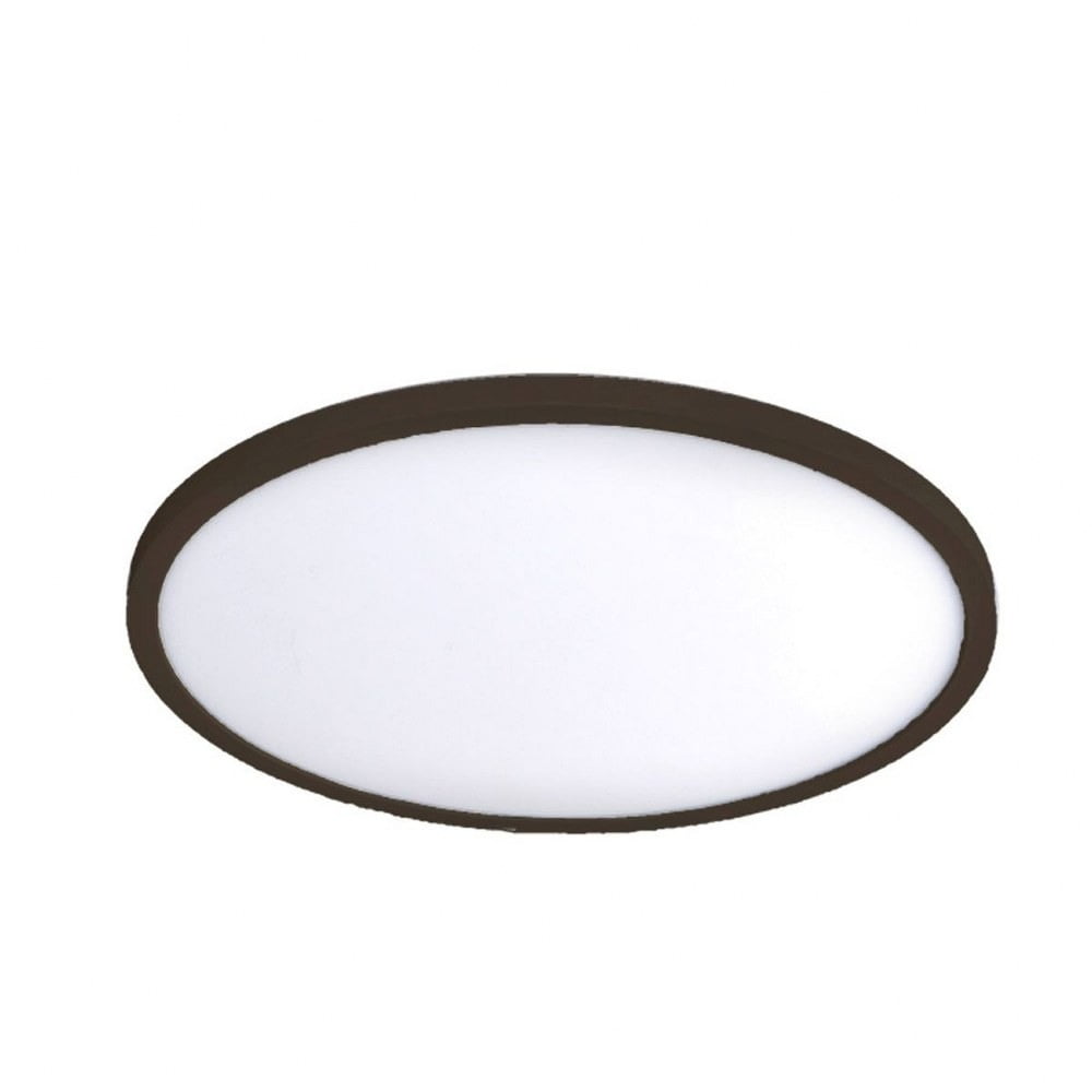 Sleek Edge-Lit Bronze LED Flush Mount Light, 15"