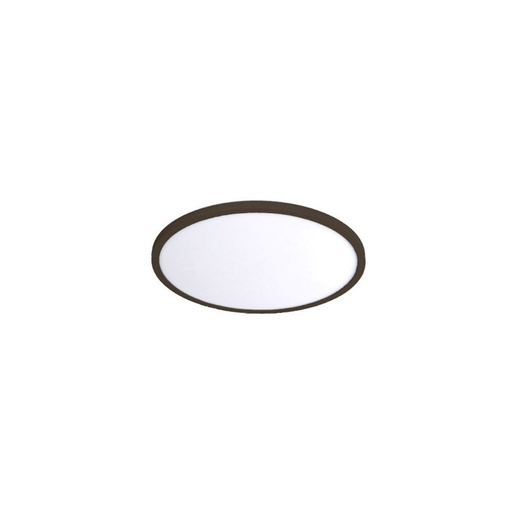 Sleek Edge-Lit Bronze 7" LED Flush Mount Light for Indoor/Outdoor Use