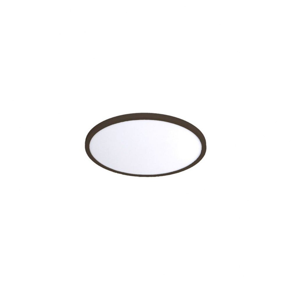 Sleek Edge-Lit Bronze 7" LED Flush Mount Light for Indoor/Outdoor Use