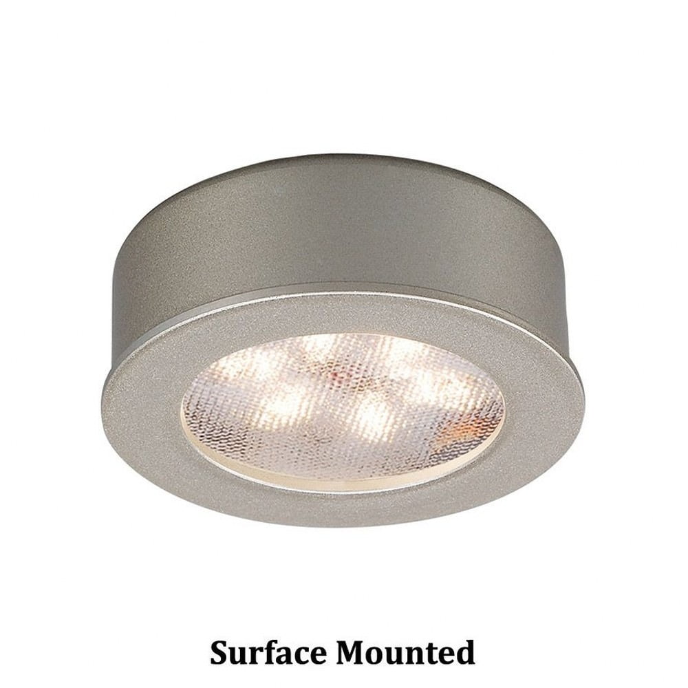 Brushed Nickel Round LED Under Cabinet Puck Light