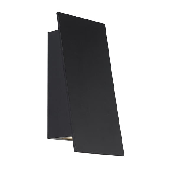 WAC Lighting Slant 1-Light 3000K Aluminum Indoor and Outdoor Wall Light in Black