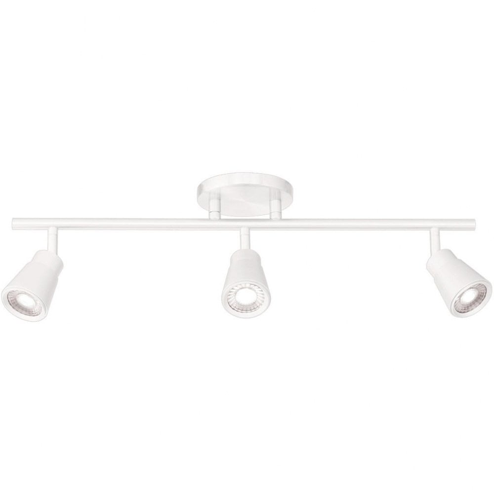 Solo 24" White Aluminum 3-Light LED Fixed Rail with Dimmable Heads