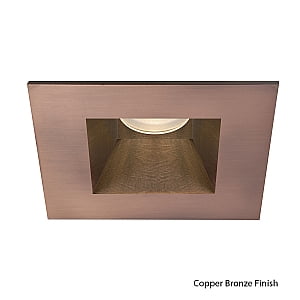 WAC Lighting Tesla LED 3in Open Square Trim 15 Degree Angle 2700K Copper Bronze