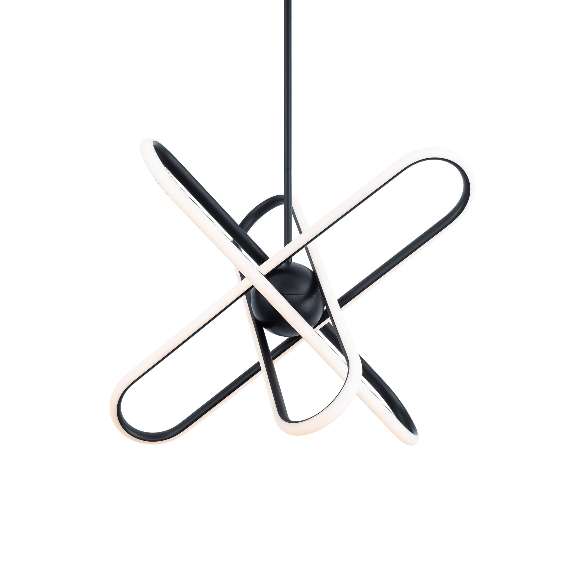 Valerius 24" Black and White LED Geometric Chandelier