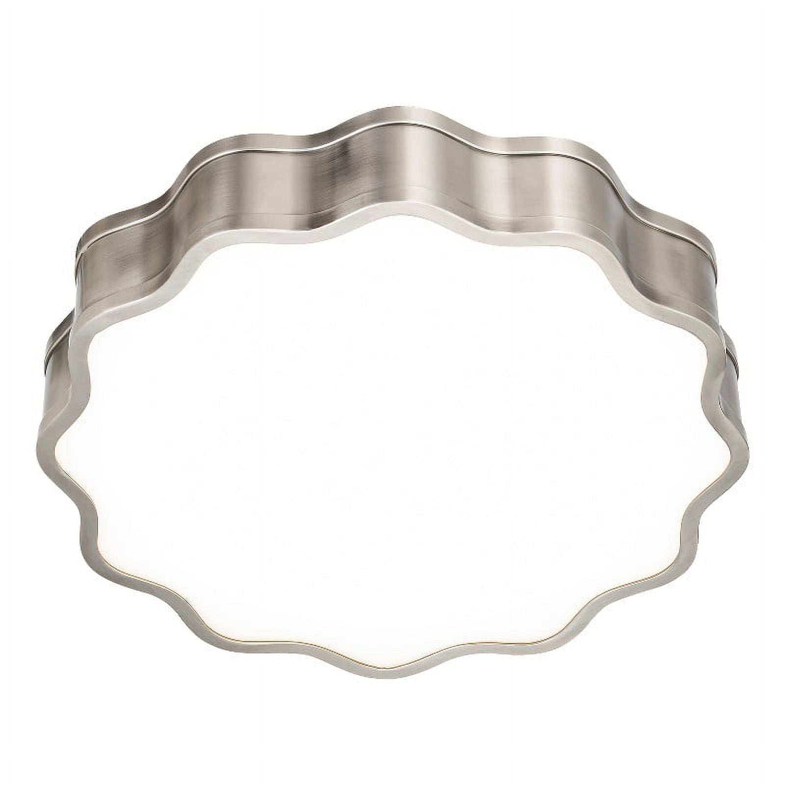 Vaughan 16" Brushed Nickel LED Flush Mount with White Shade