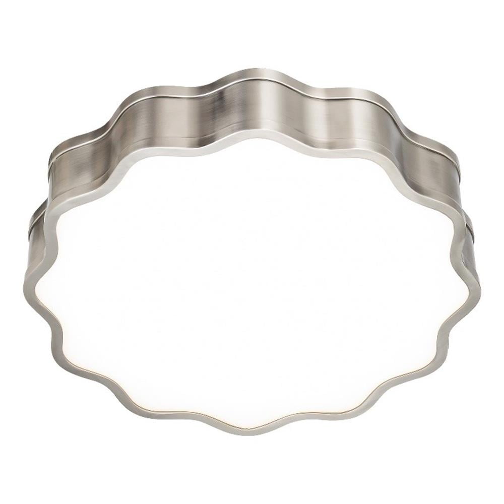 Vaughan 16" Brushed Nickel LED Flush Mount with White Shade