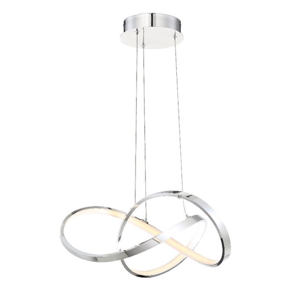 WAC Lighting Vornado 20" LED 3000K Contemporary Aluminum Pendant in Chrome