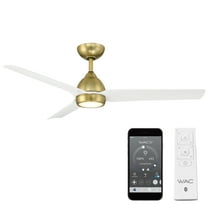 WAC Mocha 54" Soft Brass/Matte White Dimmable LED Smart Ceiling Fan with Remote Control