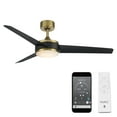 thumbnail image 1 of WAC Mod 54" Soft Brass/Matte Black Integrated LED Smart Ceiling Fan with Remote Control, 1 of 12