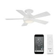 thumbnail image 1 of WAC Odyssey 44" Matte White Integrated LED Smart Flush Mount Ceiling Fan with Remote Control, 1 of 8