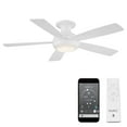 thumbnail image 1 of WAC Odyssey 52" Matte White Integrated LED Smart Flush Mount Ceiling Fan with Remote Control, 1 of 8