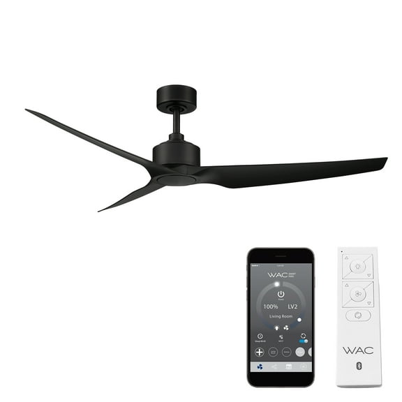 WAC Stella 60" Matte Black Smart Ceiling Fan with Remote Control