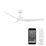 WAC Stella 60" Matte White Dimmable LED Smart Ceiling Fan with Remote Control