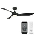 thumbnail image 1 of WAC Swirl 54" Matte Black Integrated LED Smart Ceiling Fan with Remote Control, 1 of 10