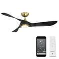 thumbnail image 1 of WAC Swirl 54" Soft Brass/Matte Black Integrated LED Smart Ceiling Fan with Remote Control, 1 of 10