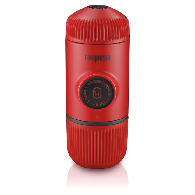 WACACO Nanopresso Portable Espresso Maker, Upgrade Version of Minipresso, 18 Bar Pressure, Mini Travel Coffee Machine, Manually Operated, Perfect for Camping and Hiking, Red
