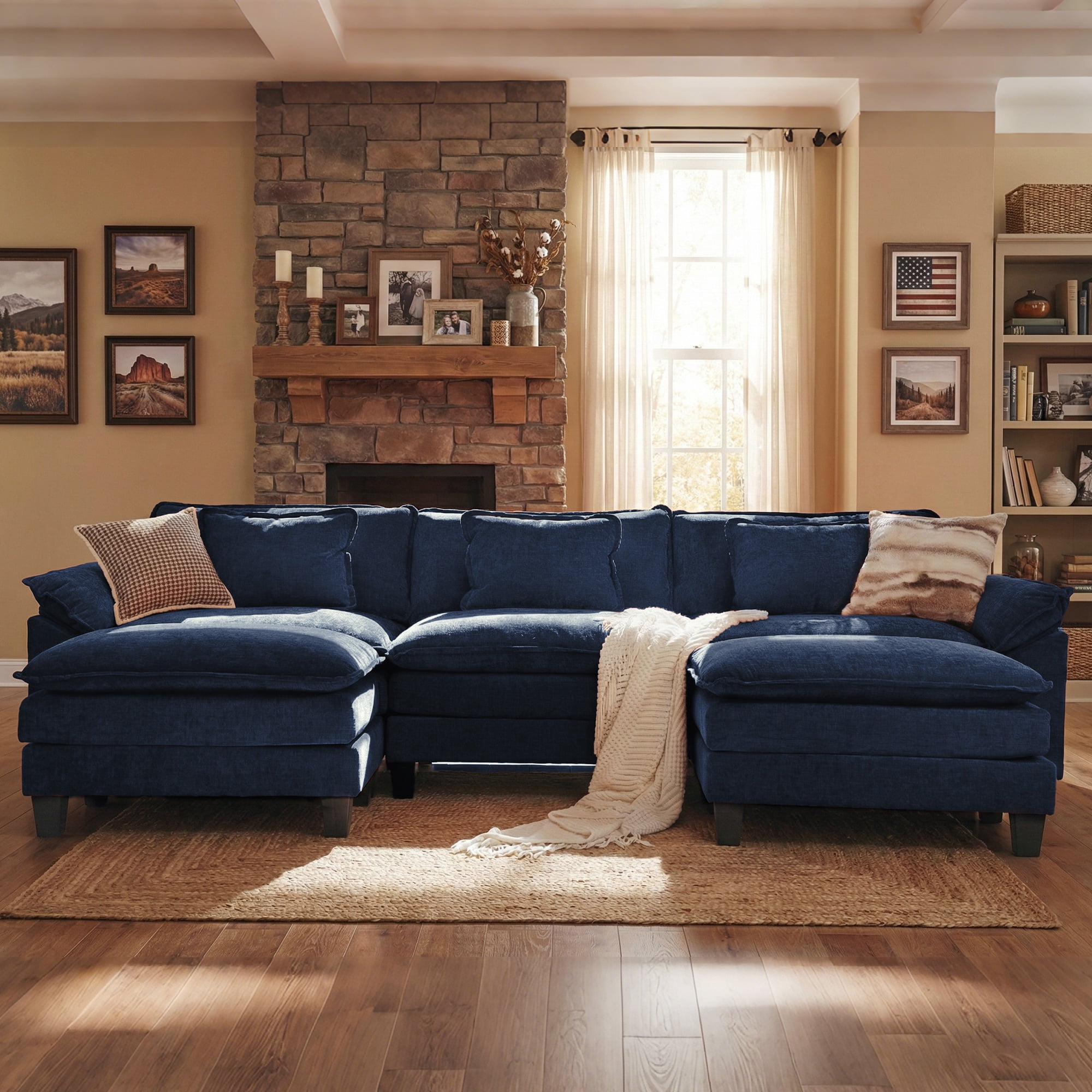 WACASA 120" Oversized Modular Sectional Sofa, Comfy U-Shaped Cloud