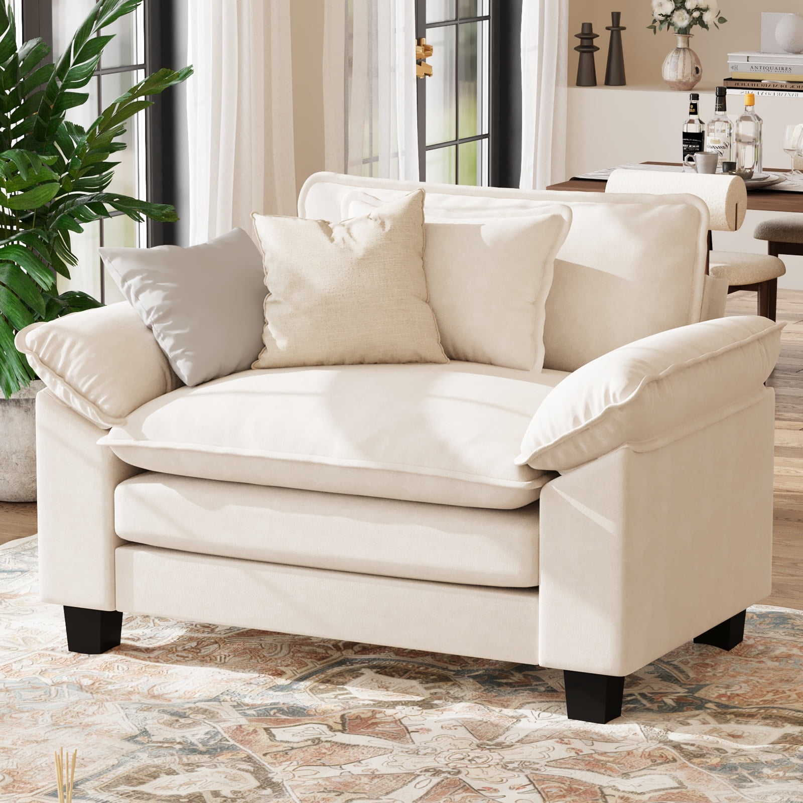 accent chair white chair and a half