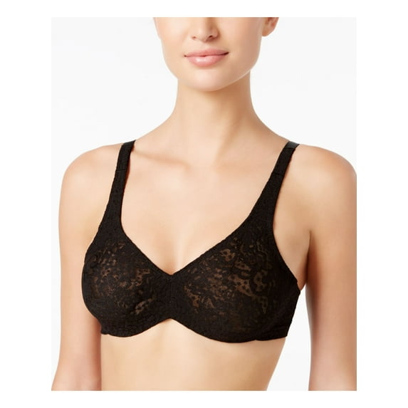 WACOAL Intimates Black Full Figure Lace Adjustable Strap Everyday Full Coverage Bra 36C