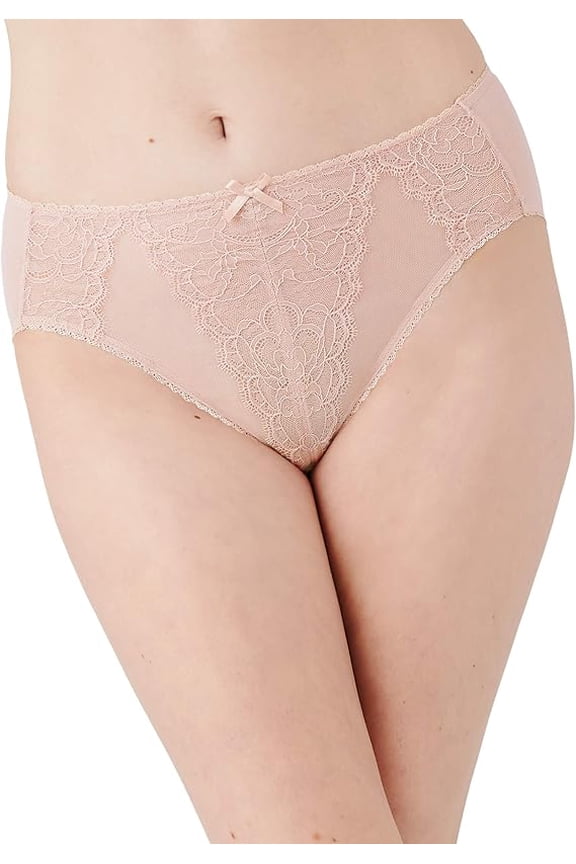 RETRO CHIC HI-CUT PANTIES WITH CHANTILLY LACE SIZE: WOMEN XL - ROSE DUST