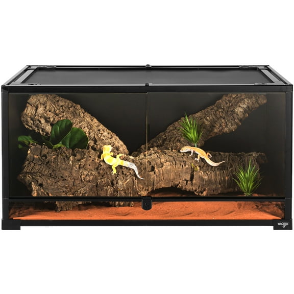 WACOOL 40 gallon Reptile Terrarium for Reptile and Amphibian, 36 x 18 x 18 inches, Black