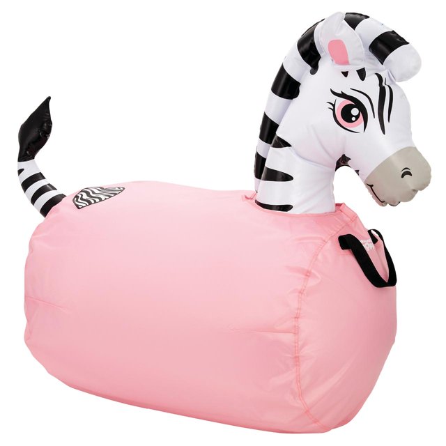 WADDLE Hip Hoppers Large Hopping Animal Bouncer, Up to 250 Pounds, Ages 5 Up, Black Zebra