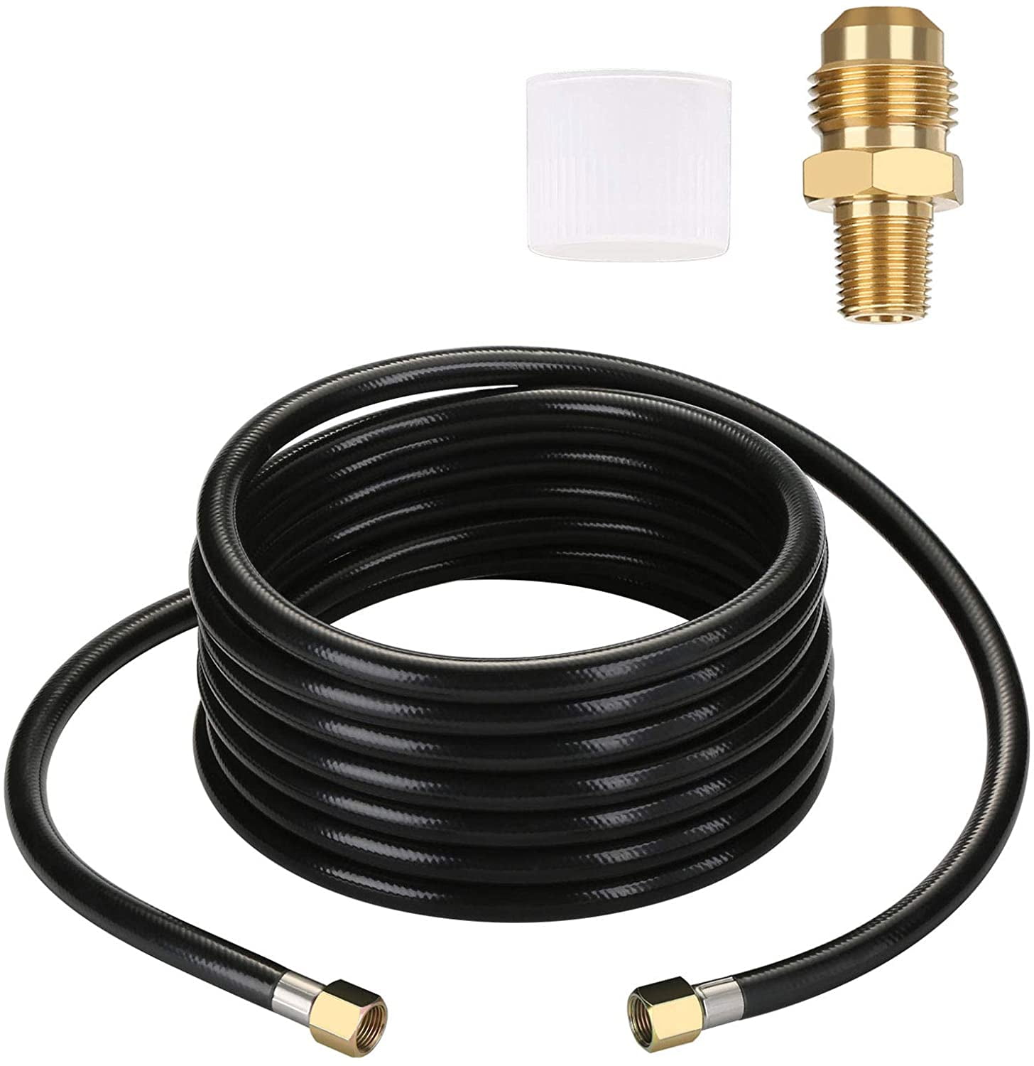 WADEO 20FT Propane Hose Assembly with Both 3/8" Female Flare for Gas Grill, RV, Fire Pit, Heater, etc, Included a Pipe Fitting 3/8" Flare x 1/8" MNPT