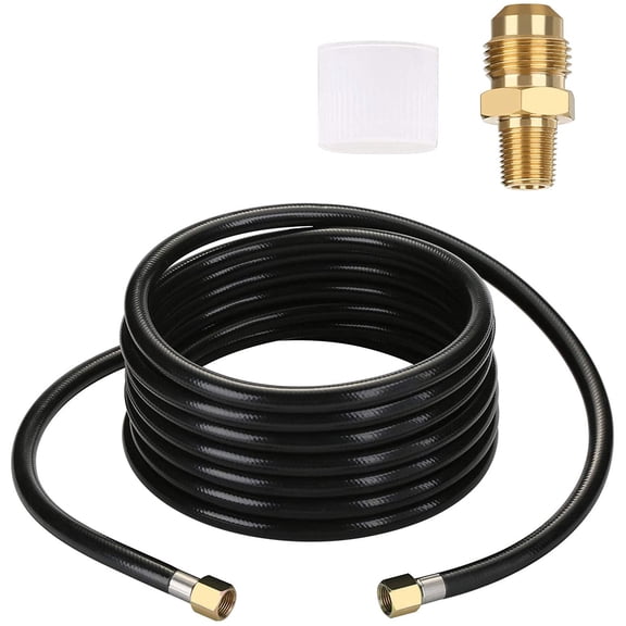 WADEO 20FT Propane Hose Assembly with Both 3/8" Female Flare for Gas Grill, RV, Fire Pit, Heater, etc, Included a Pipe Fitting 3/8" Flare x 1/8" MNPT