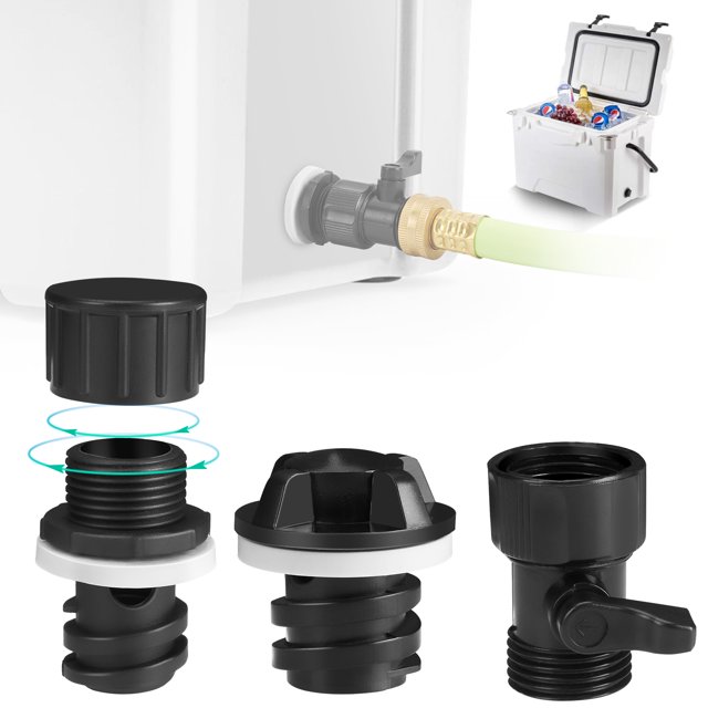 WADEO Cooler Drain Plug Hose Connection, Replacement Drain Plug with