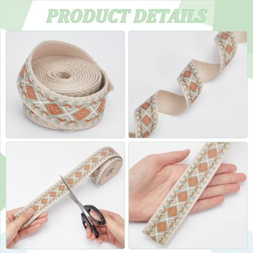 WADORN 5 Yards 3D Organza Flower Trim - 5 Colors, 2.81" Wide, Pearl Bead Lace For Wedding & Crafts