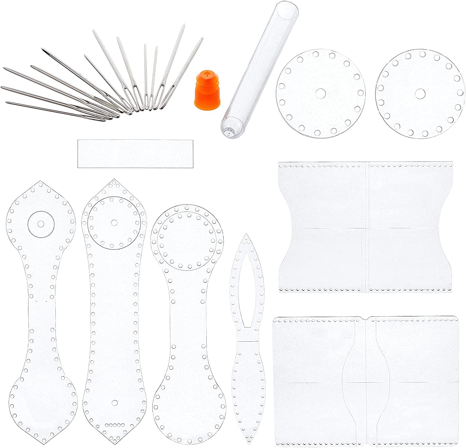 WADRON 2 Sets Clear Acrylic Wallet Template Keychain Pattern Stencil 3