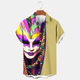 thumbnail image 1 of WAENQINLA 2025 Mardi Gras Hawaiian Shirts for Men Classic Short Sleeve Bowling Shirt Summer Button down Shirts Holiday Tops, 1 of 4