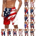 thumbnail image 1 of WAENQINLA American Flag Mens Swim Trunks Quick Dry Drawstring Board Shorts Big and Tall Elastic Waist Beach Shorts with Pockets, 1 of 5