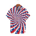 thumbnail image 1 of WAENQINLA American Flag Shirt for Men 1950S Hawaiian Vintage Button down Short Sleeve Shirts Big and Tall Independence Day Tops, 1 of 5