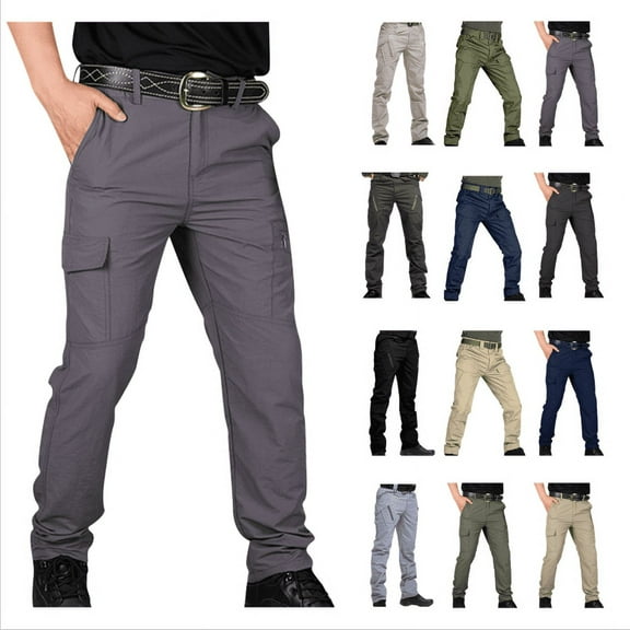 WAENQINLA Big and Tall Cargo Pants for Men Ripstop Water Resistant Tactical Pants Multi Pockets Quick-Dry Outdoor Lightweight Hiking Pants