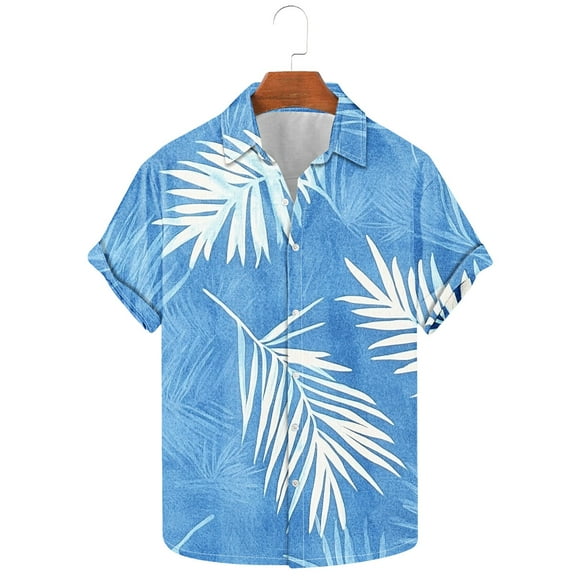 WAENQINLA Big and Tall Hawaiian Shirt for Men Casual Button Down Shirt Short Sleeve Tropical Vacation Shirts Beach Floral Palm Shirts
