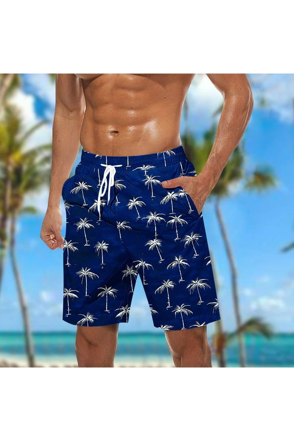 Big and Tall Men's Swim Trunks Elastic Waist Board Shorts Quick Dry Swimwear Beach Holiday Party Bermuda Swim Pants