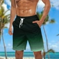 thumbnail image 1 of WAENQINLA Big and Tall Men's Swim Trunks Summer Striped Shorts with Pockets Drawstring Elastic Waist Beach Shorts Bathing Suit, 1 of 5