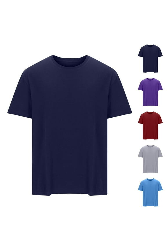 Big and Tall Men's T Shirt Short Sleeve Crew Neck T-Shirts Casual Summer Tshirt Classic Basic Tee Shirt L-5XL