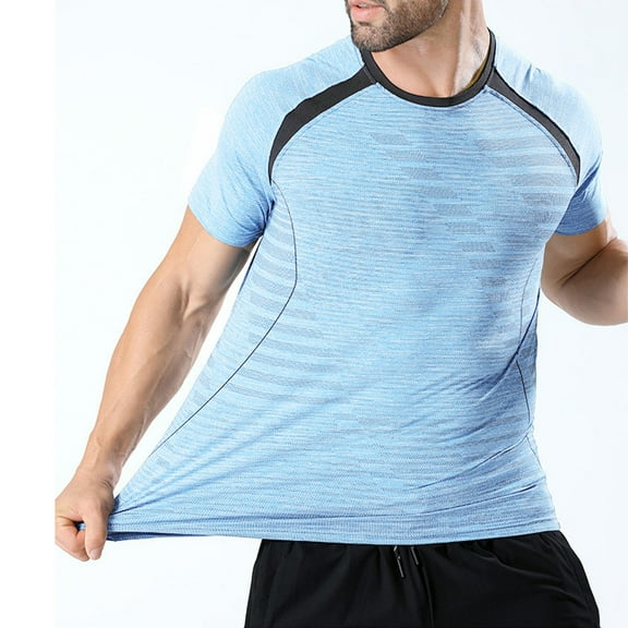 WAENQINLA Big and Tall Men's Workout Shirt Summer Crewneck Gym Athletic T-Shirts for Running Raglan Short Sleeve Tee Casual Tops