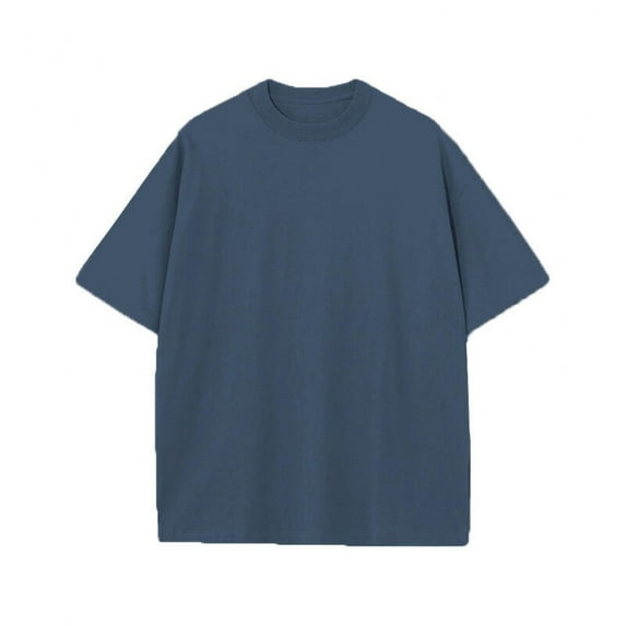 WAENQINLA Big and Tall Mens Shirts Vintage Short Sleeve Tshirt Baggy Crewneck Tee Classic Solid Color Streetwear,S-5XL