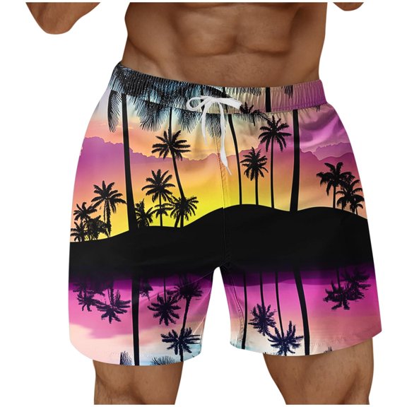 WAENQINLA Big and Tall Mens Swim Trunks 5" Elastic Waist Swimming Trunks Quick Dry Swim Shorts Bathing Suit with Pockets